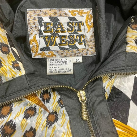 Y2K 90’s RETRO LEOPARD PRINT BOMBER JACKET WINDBREAKER with  PADDINGS Sz M DISCO - Picture 6 of 16